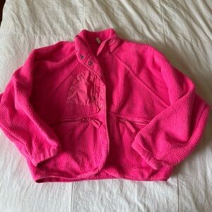 Free People Movement Hit The Slopes Fleece Jacket. Bright Pink. Small.